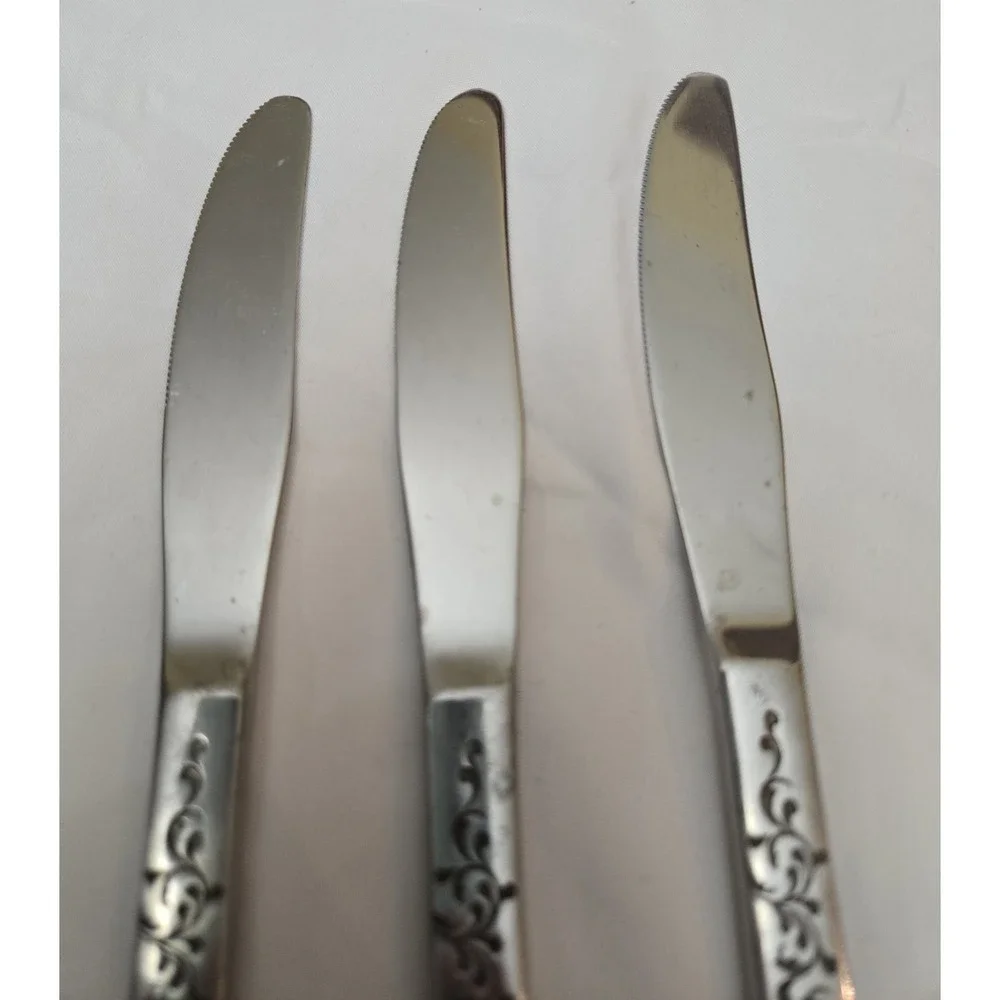Unknown Manufacturer CORSICAN Stainless 3 Dinner Knives‎ Japan Flatware B117G